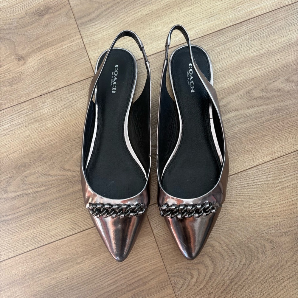 Coach Metallic Slingback Flats